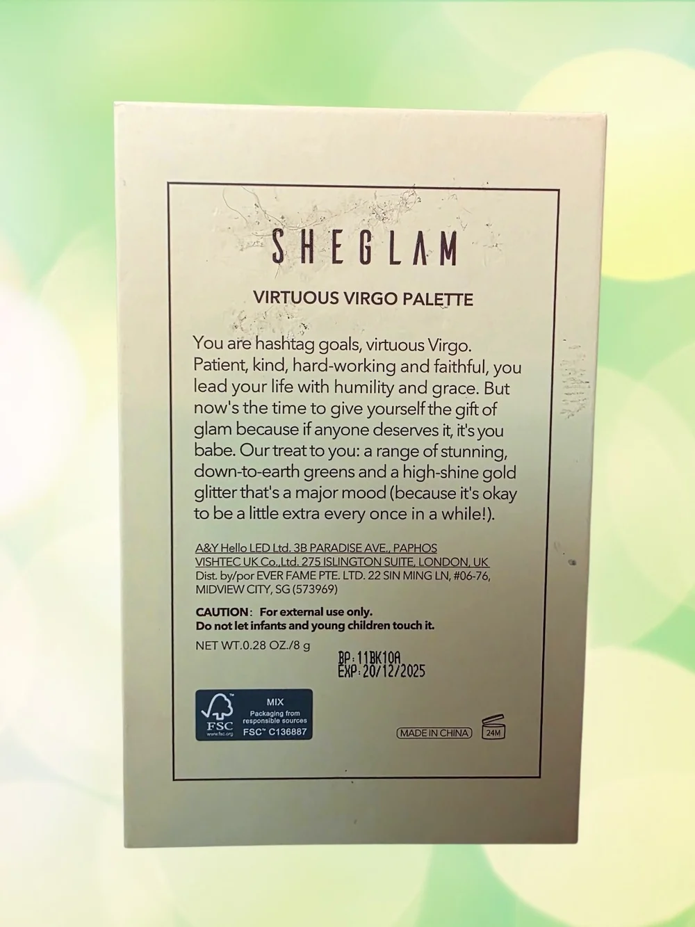 SHEGLAM NWT Virtuous Virgo Eyeshadow Palette Virgo Zodiac Eyeshadow Palette